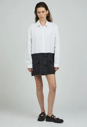 White Cotton-Poplin Shacket