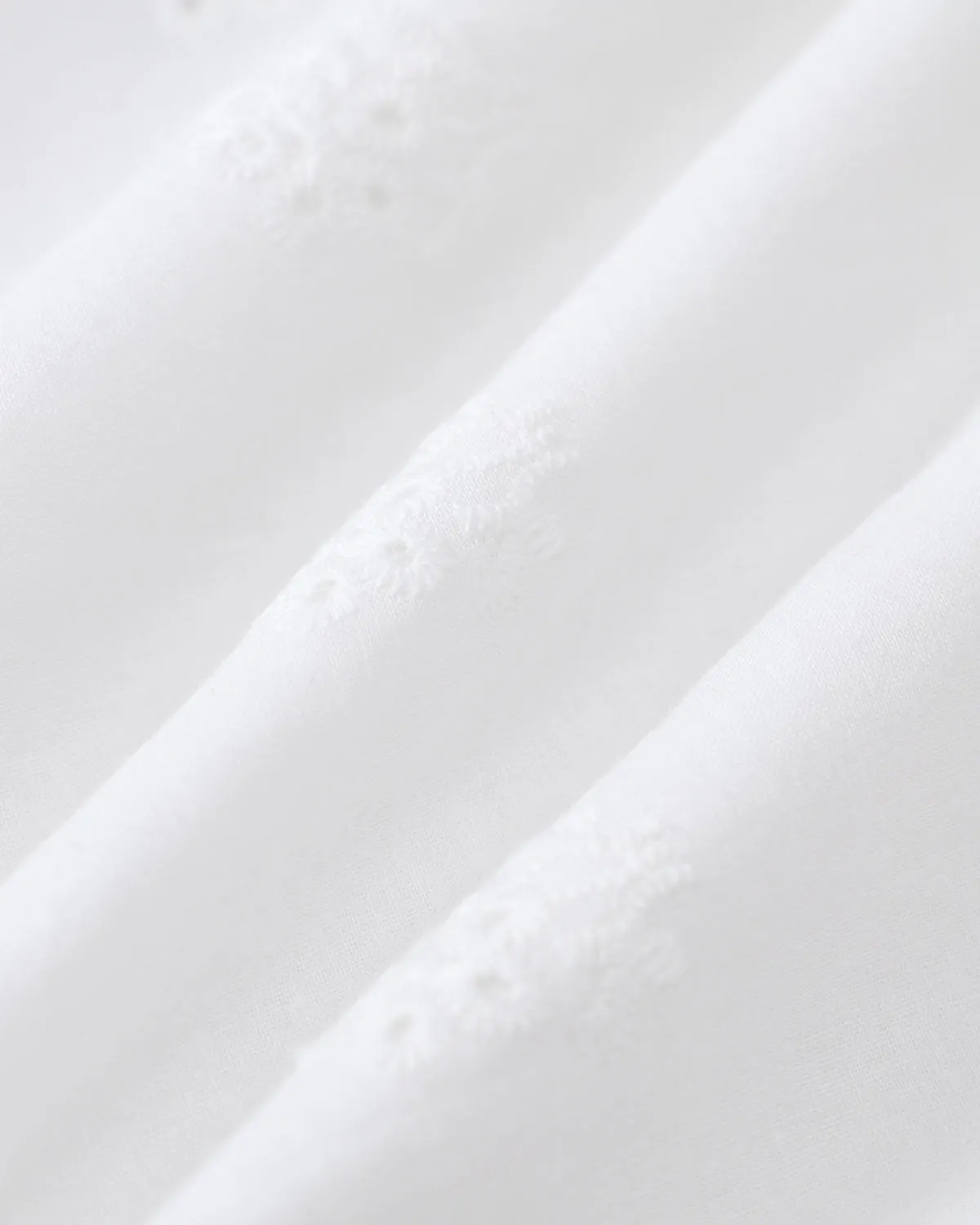 White Embroidery A-Line Midi Skirt