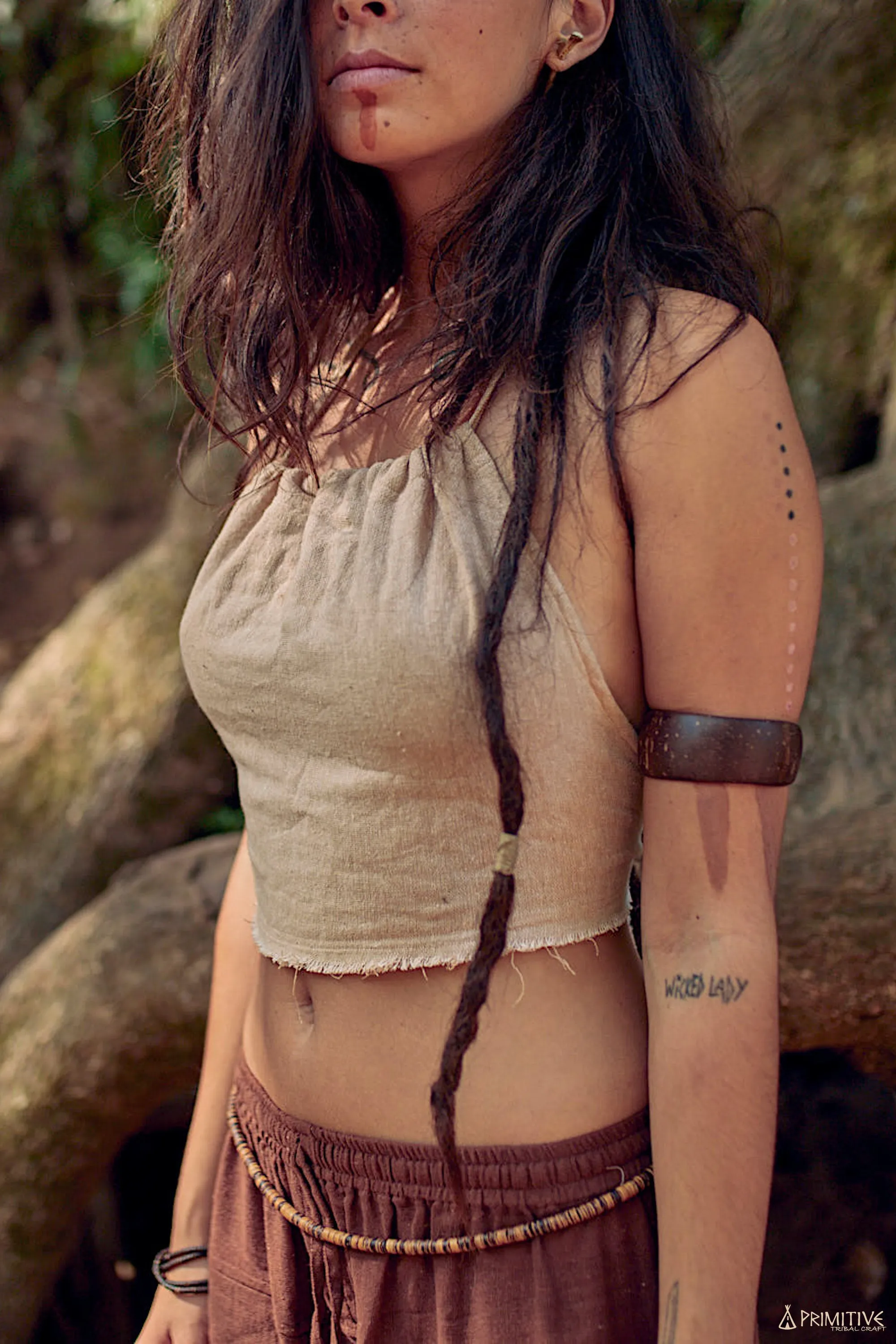 Wild Spirit Outfit ⋙⋘ Cotton Tie Top   3/4 Harem Pants ⋙ Natural Cotton