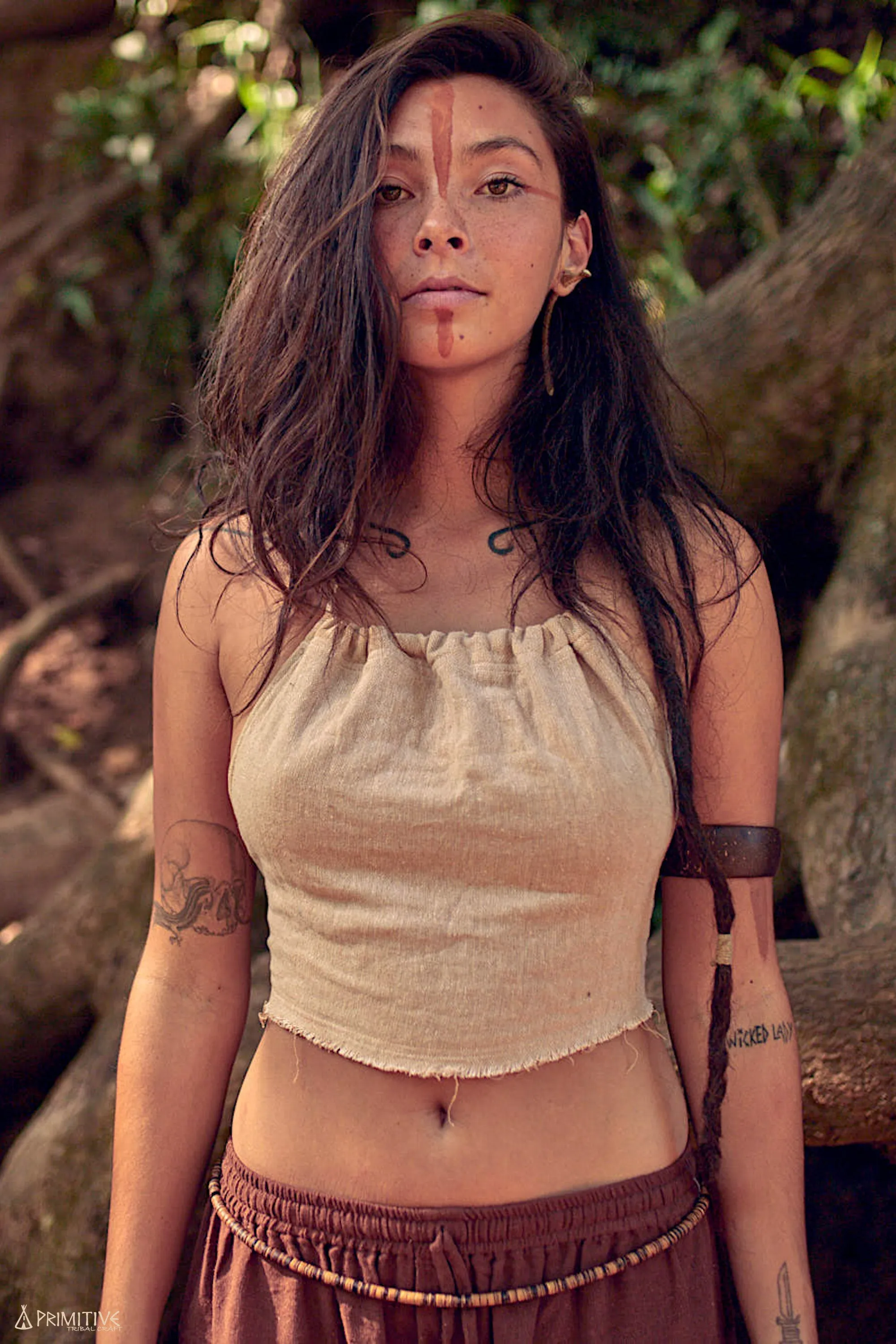 Wild Spirit Outfit ⋙⋘ Cotton Tie Top   3/4 Harem Pants ⋙ Natural Cotton