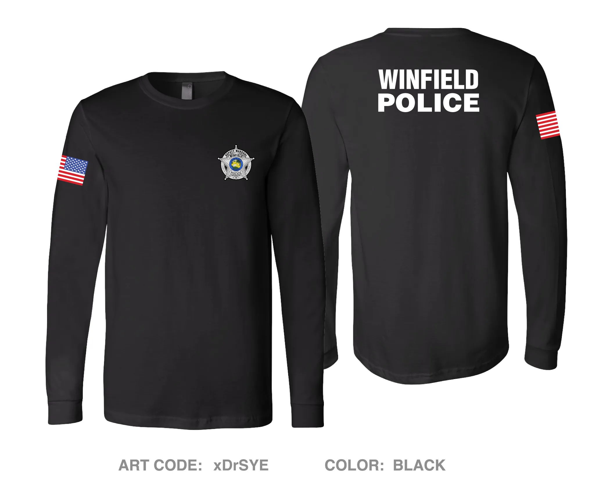 Winfield Police Department Comfort Unisex Cotton LS Tee - xDrSYE