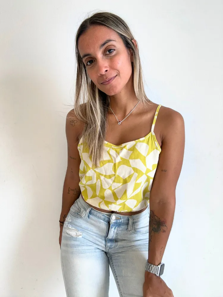 Yellow Linen Top