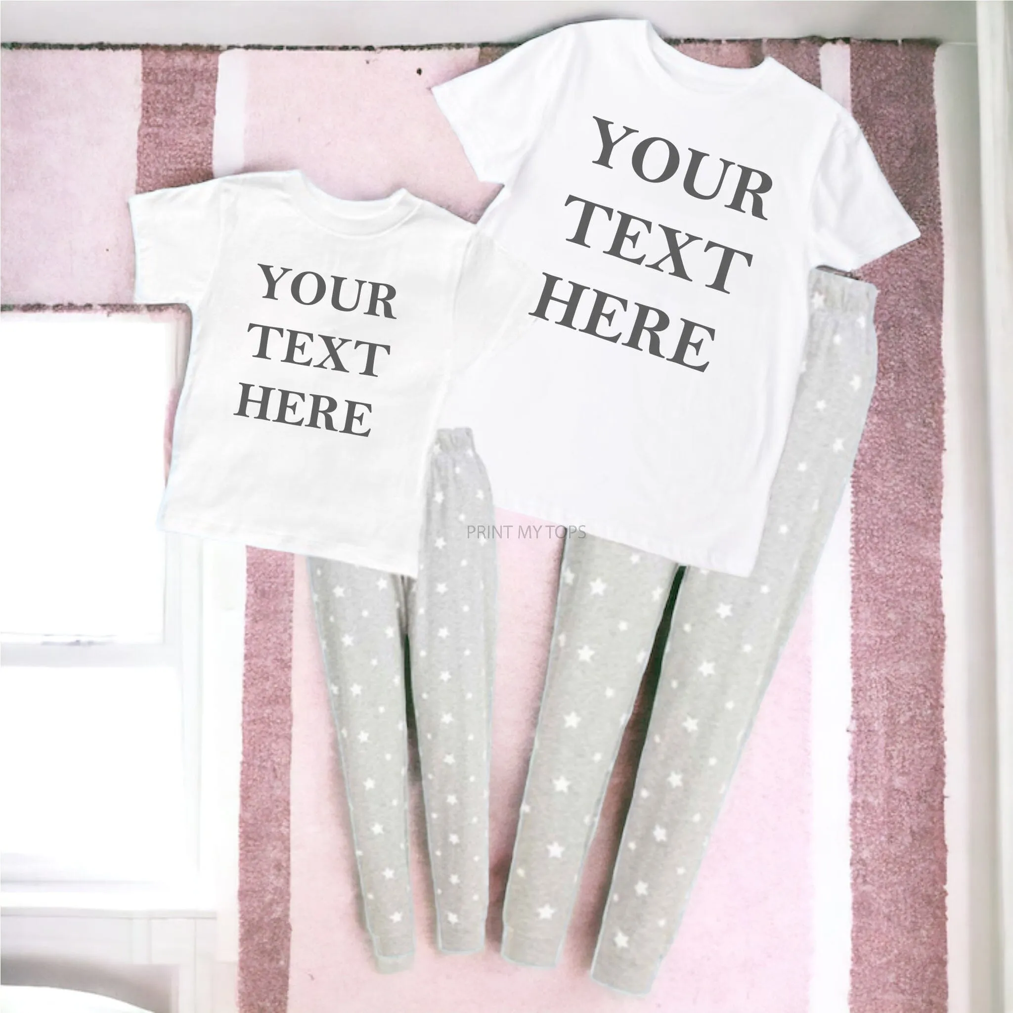 Your Text Here Grey Star Pyjamas