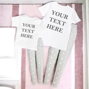 Your Text Here Grey Star Pyjamas