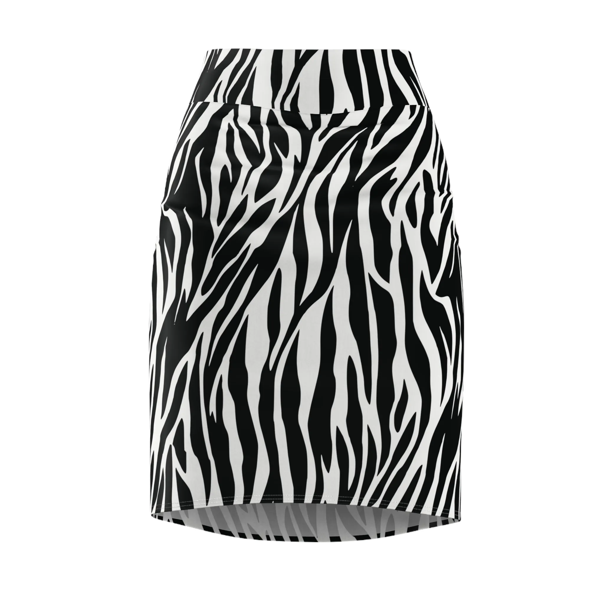 Zebra Print Womens Animal Print Pencil Stretch Skirt - Saiko Studio